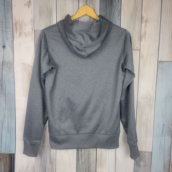 Under Armour Gray Teal Hoodie Coldgear size Small - Picture 5 of 6